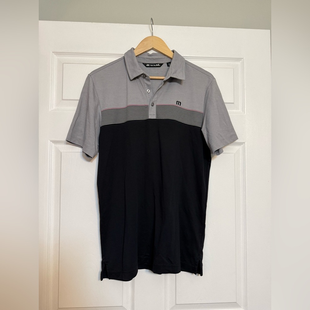 Men’s Travis Mathew Gray and Black Polo Shirt